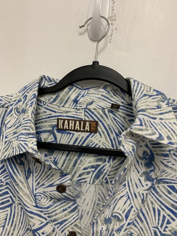 Рубашка мужская Kahala L гавайская Surf Riders At Waikiki Royal цвет кокосовых пальм - Изображение 2 из 4