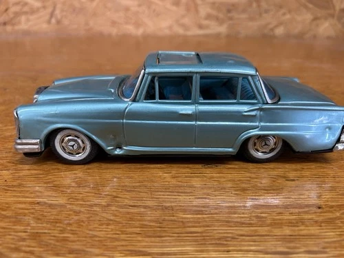 Vintage Bandai Mercedes-Benz 220 Tin Fiction Car 8" Blue Toy Car Japan