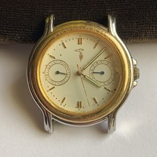 Orologio Analogico Vintage Trussardi Donna Quarzo Data Giorno Funziona Lenta Ricambi Riparazione