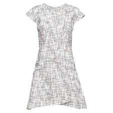 Chanel Red Tweed Dress Women Cream Size 34