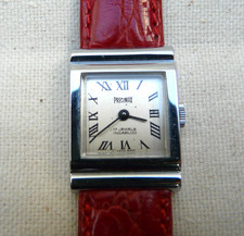 Precimax - Vintage Damen Armbanduhr Handaufzug rotes Armband 17 Jewels Incabloc