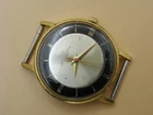 Rare Luch Tuxedo Two Tone dial watch gold-plated case ultra-slim Soviet 23 jew