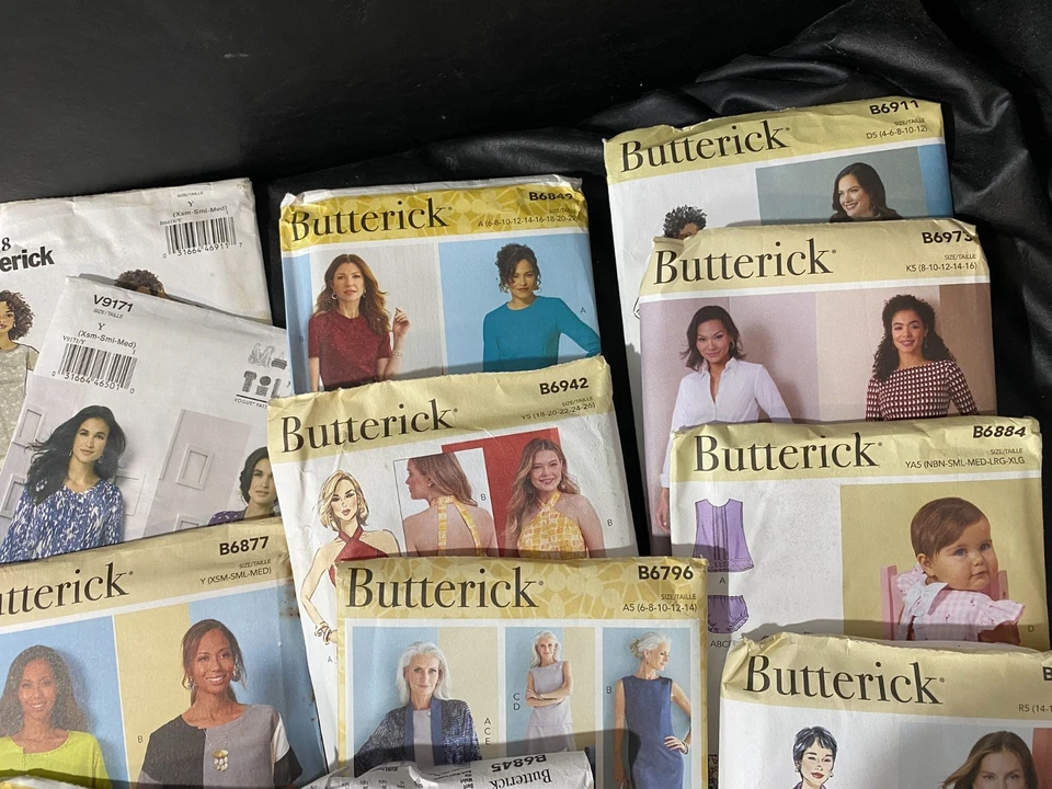 Lote de 50 patrones de costura SIN CORTAR ropa de mujer tallas mixtas patrón BUTTERICK Foto 3 de 4