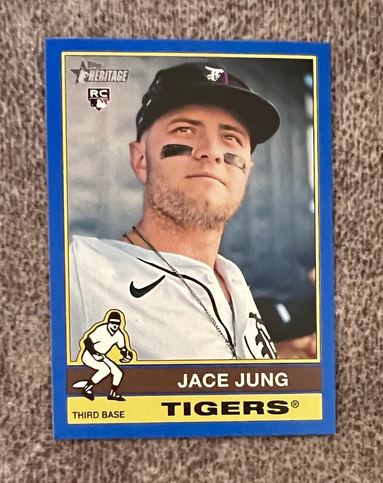 2025 Topps Heritage JACE JUNG Dark Blue Border SP RC #71 Rookie Detroit Tigers