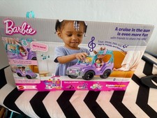 Barbie Little People Toy Car Beach Cruiser Music Sounds and 2 Figures Jeep NEW