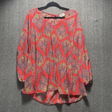 Show Me Your Mumu Red Paisley Floral Flower Pop Tunic Top Mini Dress Boho Small