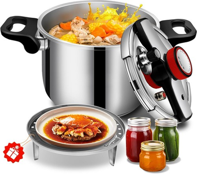 #ad 8.46 Quart Pressure Cooker Stainless Steel Commercial Stove Top Pressure Cooker $129.94