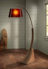Oak River Rustic Arc Floor Lamp 66 1/2" Tall Dark Rust Metal Living Room Bedroom