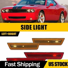 1/2SET Front+Rear Side Marker Light Housings For 08-14 Dodge Challenger/Charger