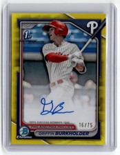 2024 Bowman Draft Chrome Griffin Burkholder 1st Yellow Refractor Auto /75