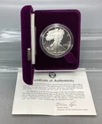 1986 S Proof American Silver Eagle - With Box & CoA