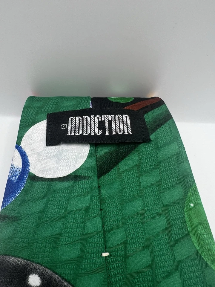 Bilhar jacquard vintage Addiction masculino gravata poliéster oito bolas 56" - Imagem 4 de 4