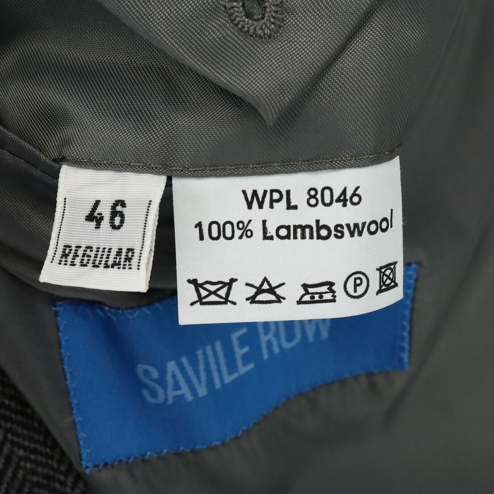 FILA Savile Row cappotto sportivo uomo 46R grigio spina di pesce lana di agnello giacca blazer