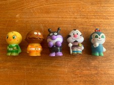 Juego de 5 mini figuras de plástico vinilo Atsumare Anpanman vintage