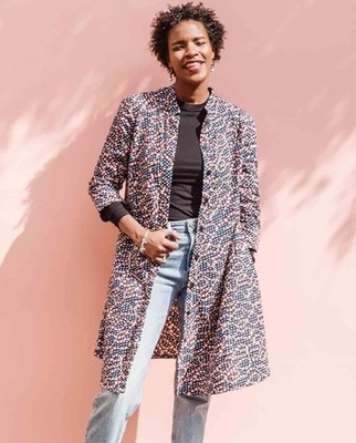 Zuri Kenya Dress Ribbon In The Sky Pattern Sz Lrg w/pockets- Dopamine Dressing!