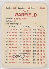 1970 APBA Football 1969 Season Paul Warfield HOF 0l4h