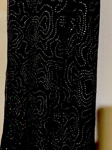 Vintage Harlow Sz 6 Excellent Condition Long Black Sparkle Sheer Overlay - Picture 4 of 13