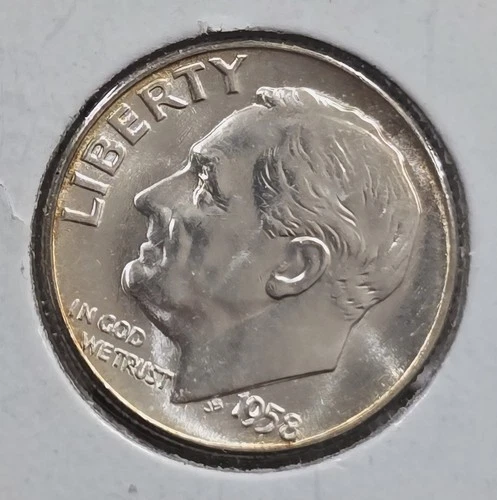 1958 Roosevelt Silver Dime  BU, 25C Combine Ship