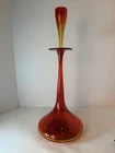 Blenko 6027 Tangerine Crackle Glass Decanter with Stopper