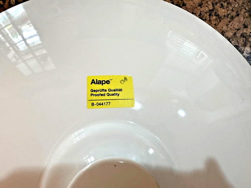 NEW OPEN BOX ALAPE B-044177 18" ROUND DISH BASIN VESSEL SINK GLAZED WHITE ENAMEL - Afbeelding 3 van 7