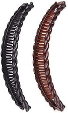 2 Pack One Black And One Brown Large Banana Clips Fish Clips Long Hair Comb G...