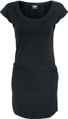 Urban Classics Kurzes Kleid Damen Ladies Slub Jersey Dress schwarz