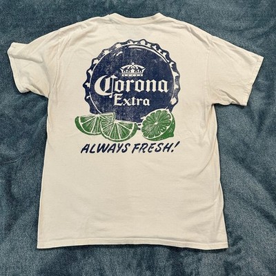 Corona Extra  Always Fresh!  Back Graphic T-Shirt Size Large