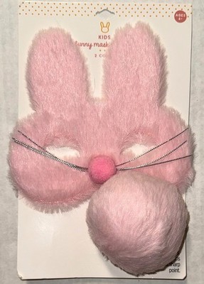 GERTEX 2 piece fleece set pink BUNNY MASK/TAIL size app 3-6+
