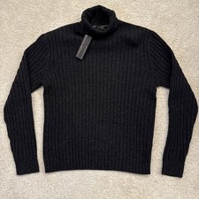 NWT Banana Republic Men s Italian Wool-Blend Ribbed Turtleneck Sweater Small