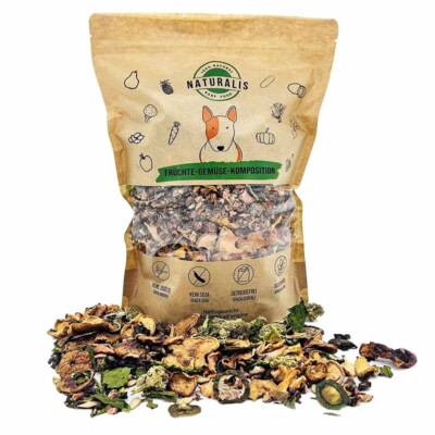 Naturalis Trocken-BARF Zutaten Früchte-Gemüse-Mix Flocken Ergänzung 1000g Hunde