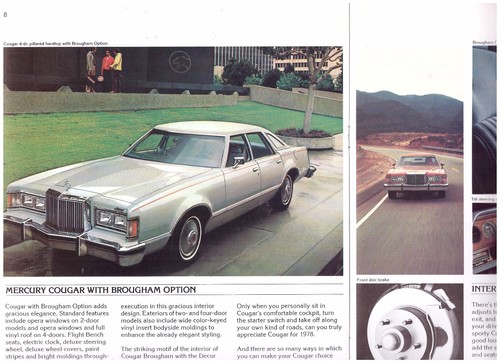 '78 Mercury Cougar, Slick Semi-Deluxe USA Litho Verkaufsbroschüre - Bild 3 von 3