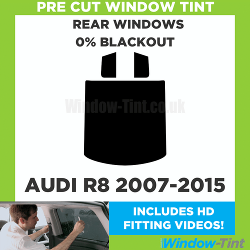 For Audi R8 2007-2015 Pre Cut Window Tint Rear 0% Blackout Film - Picture 1 of 10