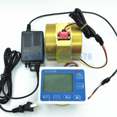 1x Digital Display Meter ZJ-LCD-M 3'' Turbine DN80 Large Size Water Flow Sensor