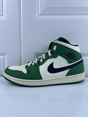 Nike Air Jordan 1 Mid Retro Special Edition size 13 Pine Green White 852542-301