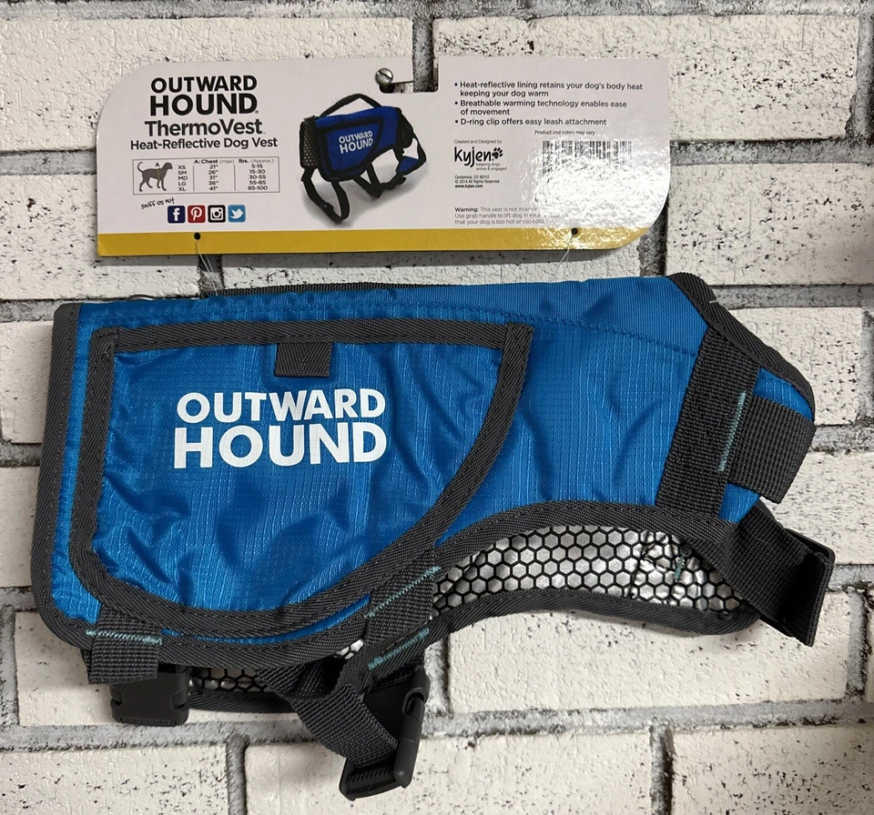 Chaleco térmico reflectante de calor Outward Hound para perro azul medio clip en D NUEVO Foto 4 de 4