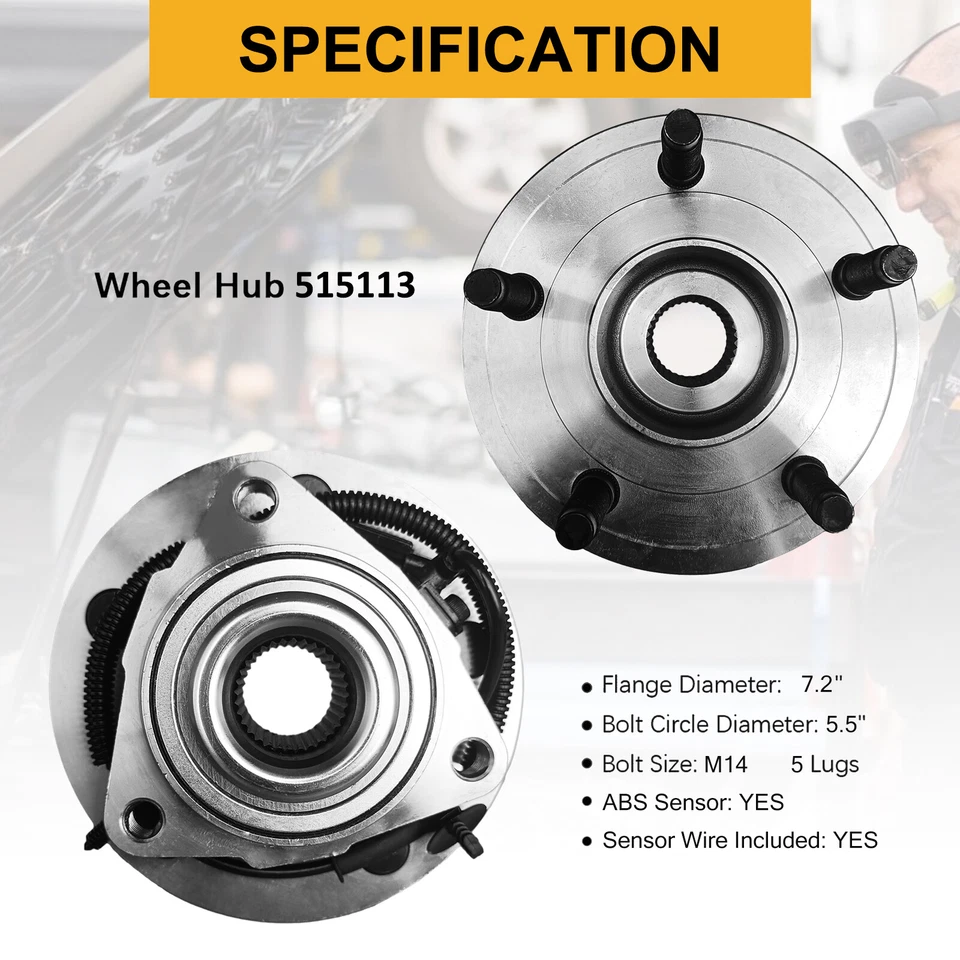 2 Front Wheel Bearing Hub Assembly for 2006 2007 2008 2009 Dodge Ram 1500 5 Lugs Foto 4 de 4