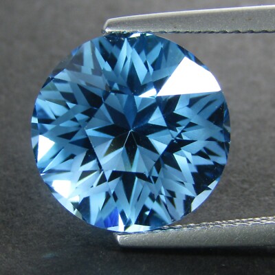 9.65Cts Excellent Quality Natural Swizz Blue Topaz 13mm Round Magic Cut Gem VDO