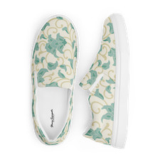 Women  s Slip-on Canvas Shoes - "Seafoam Foliage"