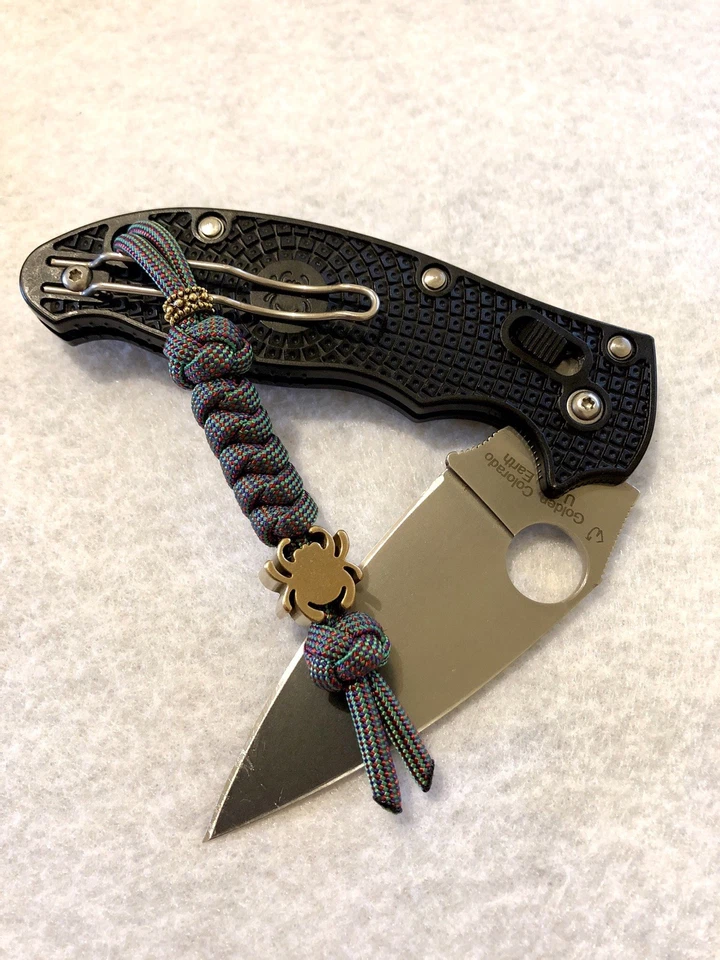550 Paracord нож ремень хамелеон с латуни сплава Spyderco бусина Blem - Изображение 3 из 4