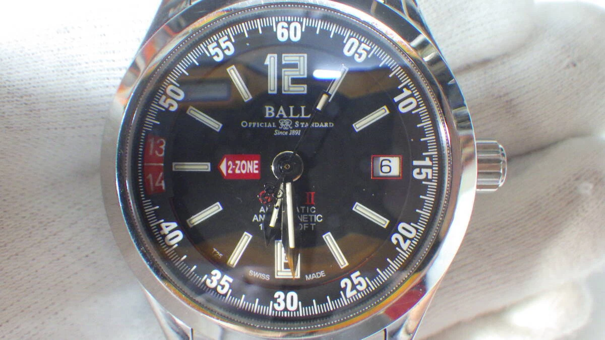 BALL WATCH Engineer Master II GMT[GM1032C-S1AJ-BK Used Working F/S 