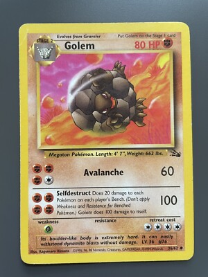 Golem 36/62 Fossil Unlimited Pokemon TCG Card 
