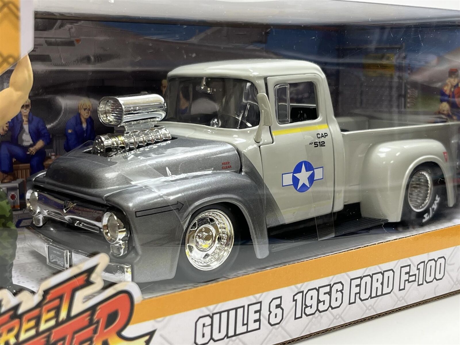 Street Fighter, Guile & 1956 Ford F-100, 1:24 Scale Vehicle & 2.75 Fi –  Jada Toys