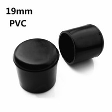19mm Round Rubber PVC Chair Table Feet Furniture Tube Leg End Cover Caps Black