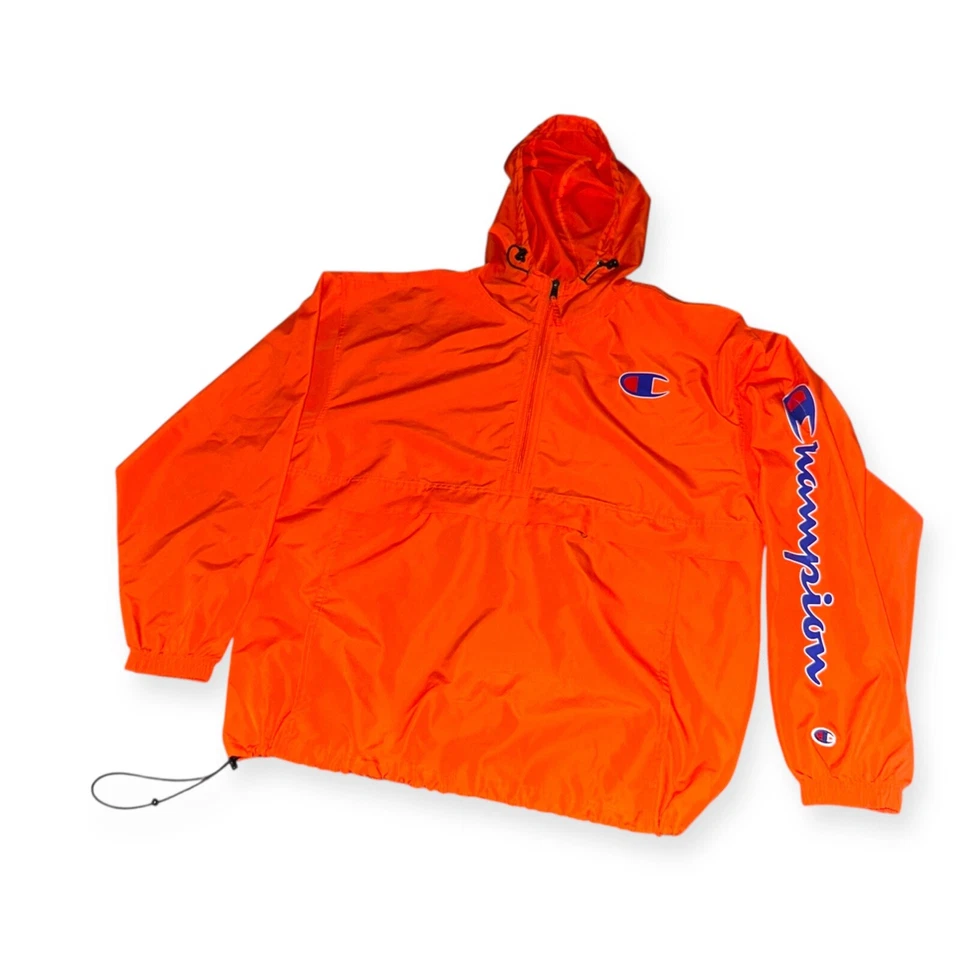 Chaqueta Windbreaker Anorak De Nylon Vintage Rara Brillante Naranja - Imagen 2 de 4