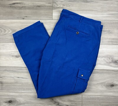 The J. Peterman Co. Mens Cargo Rip Stop Safari BDU Monkey Pants Blue Size 48x32