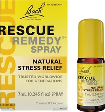 Bach RESCUE REMEDY Spray 7mL, Natural Stress Relief, Homeopathic Flower Essence,