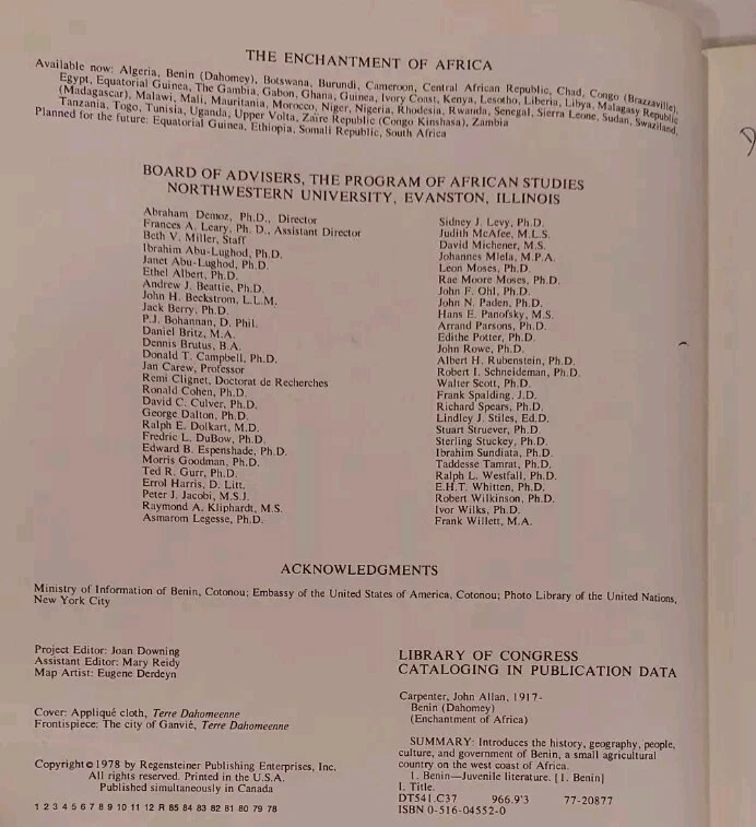 Enchantment of Africa: Benin (Dahomey) By Allan Carpenter 1978 - Image 4 of 4