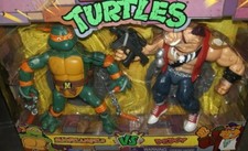 2021 Playmates TMNT 6 Figure 1990's TV Cartoon 2-Pack Michelangelo vs Bebop