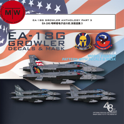 Galaxy 1/48 Scale EA-18G Growler Anthology Mask & Decal for Meng Model Kit