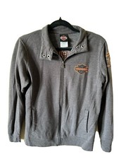 Harley Davidson Jacket Womens Small Full Zip Lightweight Casual Motorcycle Cream